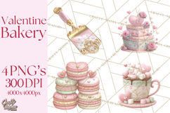 Sweet Treats Patisserie Clipart PNG Valentine Bakery Png Product Image 1