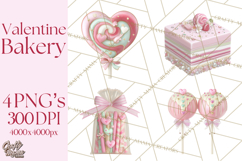 Sweet Treats Patisserie Clipart PNG Valentine Bakery Png Product Image 1