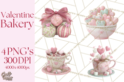 Sweet Treats Patisserie Clipart PNG Valentine Bakery Png Product Image 1