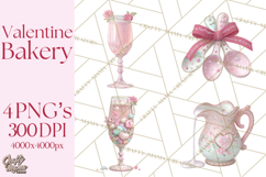 Sweet Treats Patisserie Clipart PNG Valentine Bakery Png Product Image 1