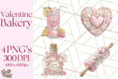 Sweet Treats Patisserie Clipart PNG Valentine Bakery Png Product Image 1