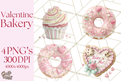 Sweet Treats Patisserie Clipart PNG Valentine Bakery Png Product Image 1