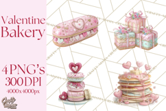 Sweet Treats Patisserie Clipart PNG Valentine Bakery Png Product Image 1
