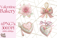 Sweet Treats Patisserie Clipart PNG Valentine Bakery Png Product Image 1