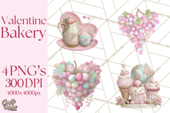 Sweet Treats Patisserie Clipart PNG Valentine Bakery Png Product Image 1