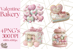 Sweet Treats Patisserie Clipart PNG Valentine Bakery Png Product Image 1