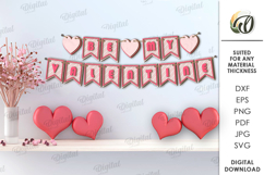 Valentine's Day Banner Laser Cut. Valentine Wall Decor SVG Product Image 1
