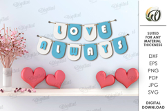 Valentine&#039;s Day Banners Bundle Laser Cut. Wall Decor SVG Product Image 4