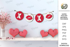 Valentine&#039;s Day Banner Laser Cut. Valentine Wall Decor SVG Product Image 1