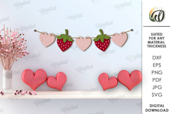 Valentine&#039;s Day Banner Laser Cut. Valentine Wall Decor SVG Product Image 1