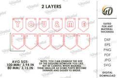 Valentine&#039;s Day Banner Laser Cut. Valentine Wall Decor SVG Product Image 2