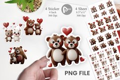 Valentine Bear Sticker Product Image 1