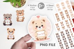 Valentine Bear Cartoon Sticker Product Image 1