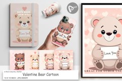 Digital Paper Valentine Bear Cartoon Product Image 1
