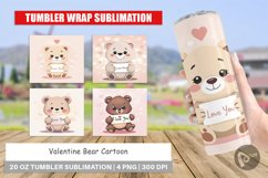 Tumbler Wrap Valentine Bear Cartoon Product Image 1
