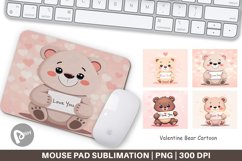 Mouse Pad Valentine Bear Cartoon Product Image 1