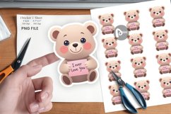 Valentine Bear Cartoon Sticker Product Image 1