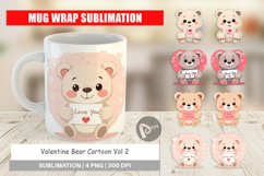 Mug Wrap Design Valentine Bear Cartoon Product Image 1