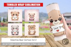 Tumbler Wrap Valentine Bear Cartoon Product Image 1