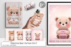 Digital Paper Valentine Bear Cartoon Product Image 1