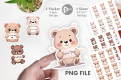Valentine Bear Cartoon Sticker Product Image 1