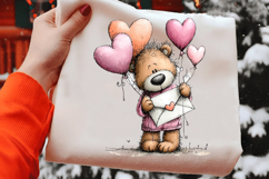 Valentine Bear Clipart PNG Product Image 2