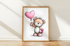 Valentine Bear Clipart PNG Product Image 3