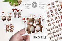 Valentine Bear Sticker Product Image 1