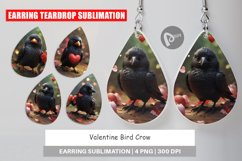 Earring teardrop Valentine Bird Crow Product Image 1