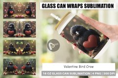 Glass Can Wraps Valentine Bird Crow Product Image 1