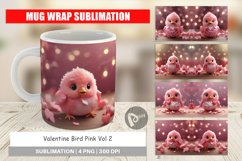 Mug sublimation design Valentine Bird Pink Product Image 1