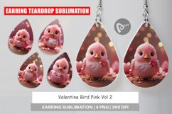 Earring teardrop Valentine Bird Pink Product Image 1