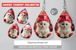Earring teardrop Valentine Birman Cat Product Image 1
