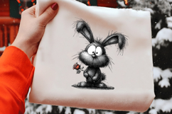 Valentine Black bunny Clipart Product Image 2