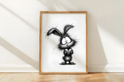 Valentine Black bunny Clipart Product Image 3