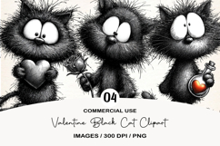 Valentine Black Cat Clipart Product Image 1