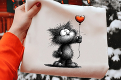 Valentine Black Cat Clipart Product Image 2