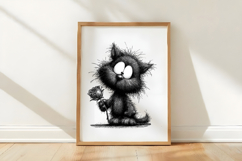 Valentine Black Cat Clipart Product Image 3