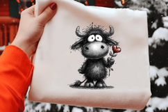 Valentine Black Cow Clipart Product Image 2