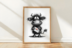 Valentine Black Cow Clipart Product Image 3