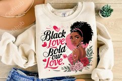 Valentine Black Girl PNG, Valentine black woman PNG Product Image 3