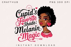Valentine Black Girl PNG, Valentine black woman PNG Product Image 1
