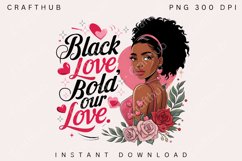 Valentine Black Girl PNG, Valentine black woman PNG Product Image 1