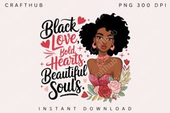 Valentine Black Girl PNG, Valentine black woman PNG Product Image 1