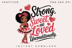 Valentine Black Girl PNG, Valentine black woman PNG Product Image 1