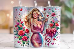 Valentines Fashion Tumbler Wrap, Valentine&#039;s Day Tumbler PNG Product Image 1