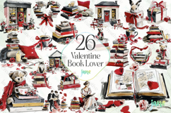 Valentine Book Lover Clipart Bundle Product Image 1