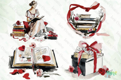 Valentine Book Lover Clipart Product Image 1