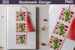 Valentine Bookmark | Dinosaur Valentines Day Heart Bookmark Product Image 1