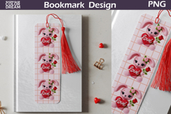 Valentine Bookmark | Bunny Valentines Day Heart Bookmark Product Image 1